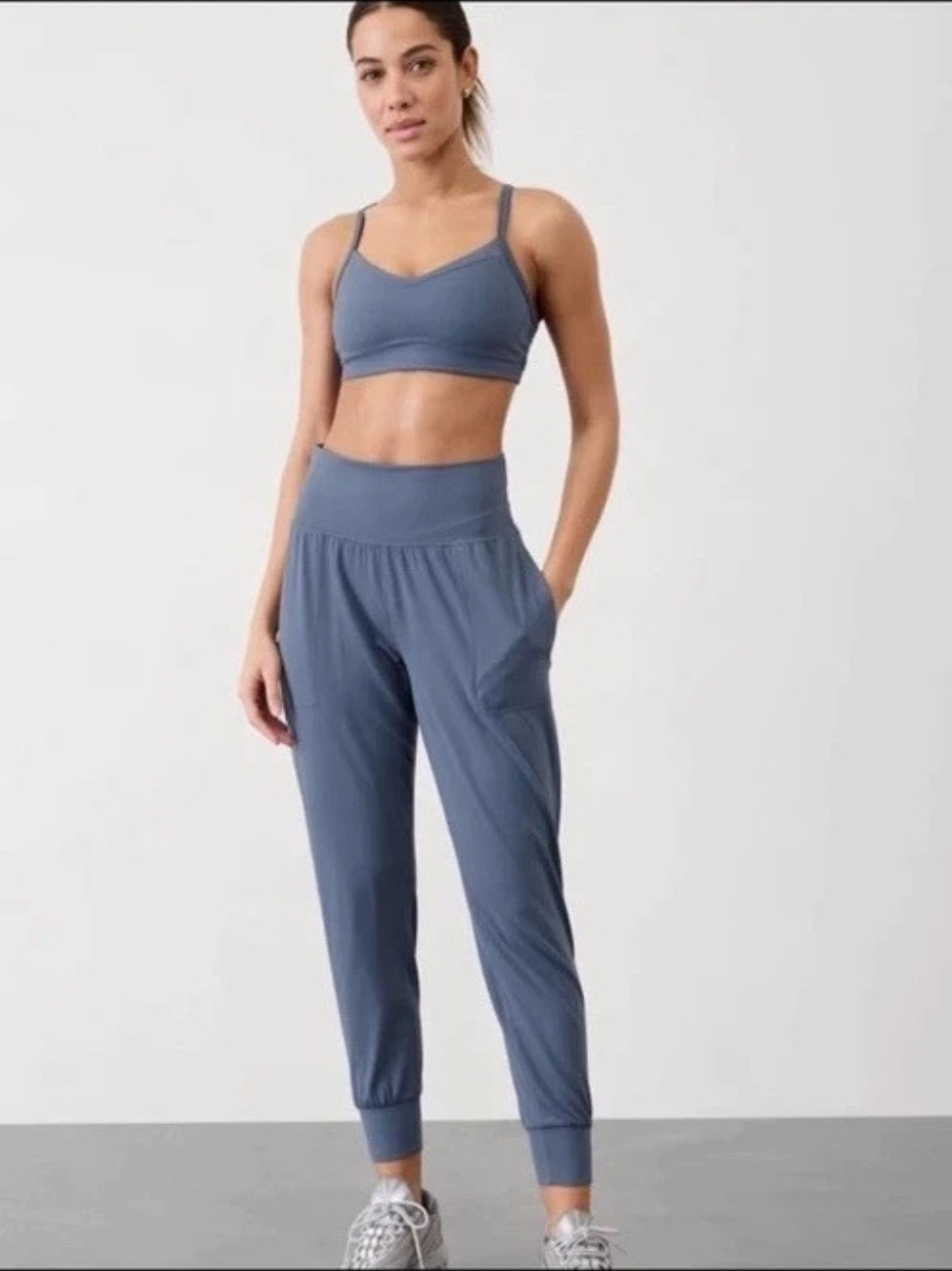 Athleta Salutation Jogger in Powervita Blue High Rise Workout Womens Small